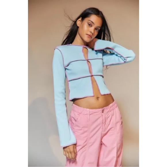 The Ragged Priest Blue Cutout Long Sleeve Top - Picture 5 of 7